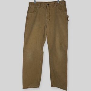 Dickies Carpenter Pants Mens 36x30 Relaxed Fit Brown Canvas Workwear Utility
